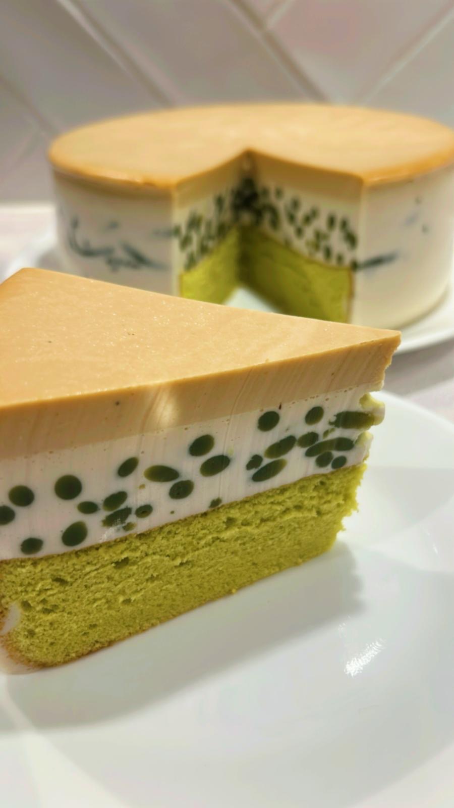 Pandan Sponge Cendol Pudding Cake