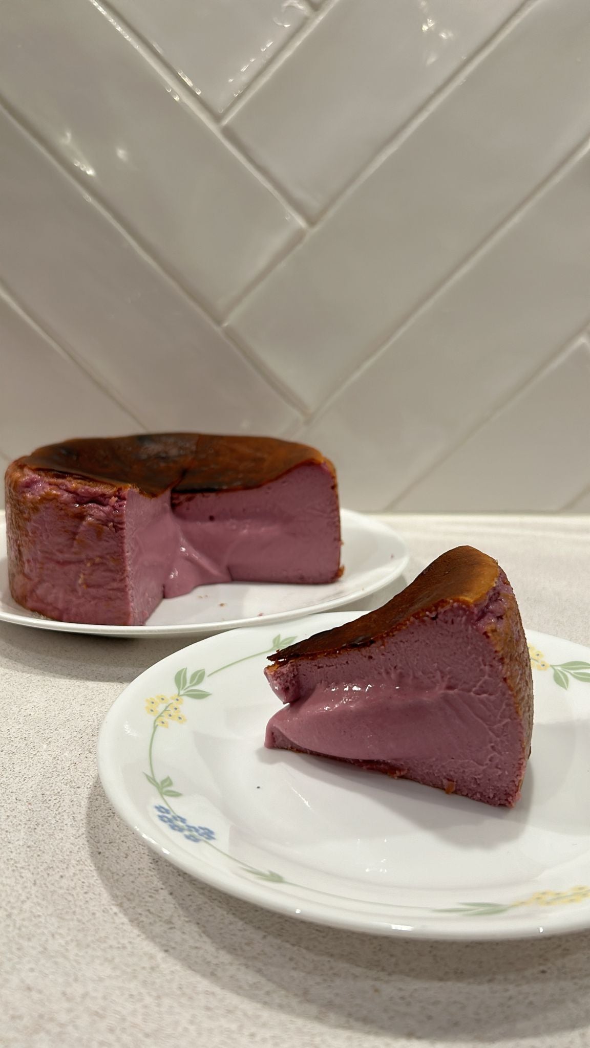 Ube Purple Yum Basque Style Cheesecake