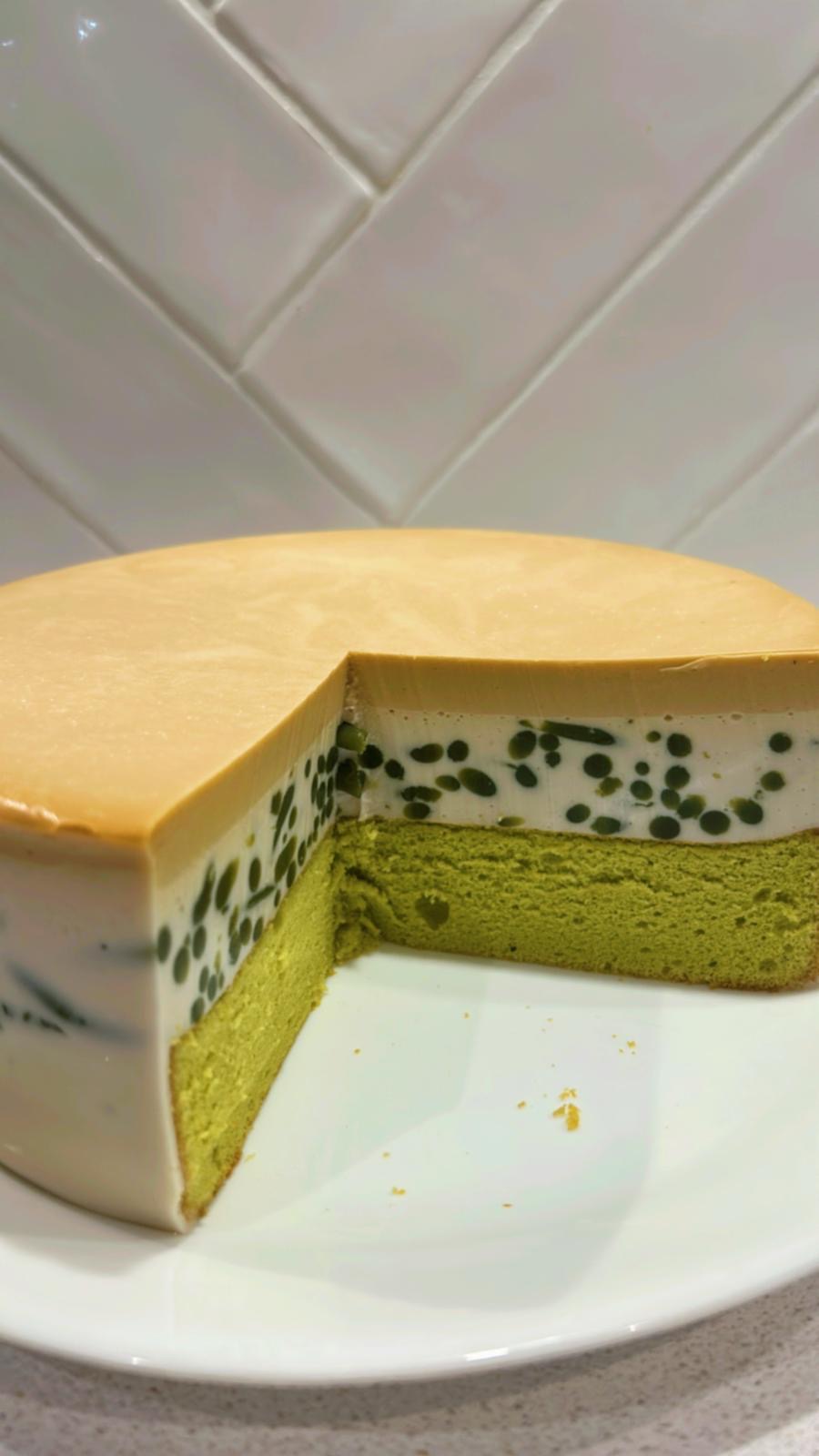 Pandan Sponge Cendol Pudding Cake