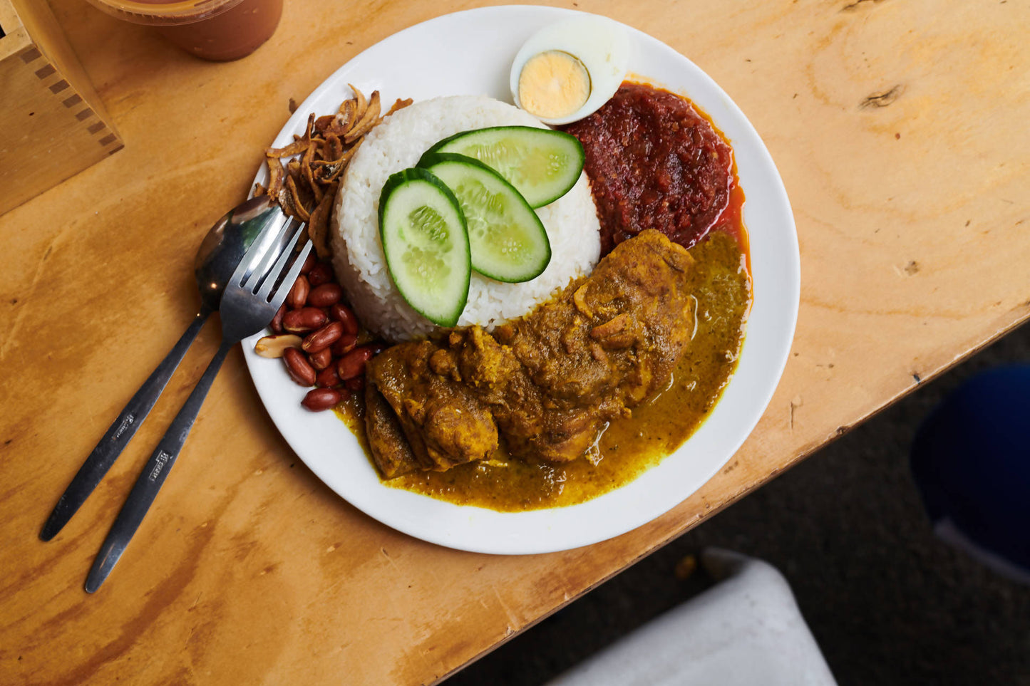Nasi Lemak Chicken Curry