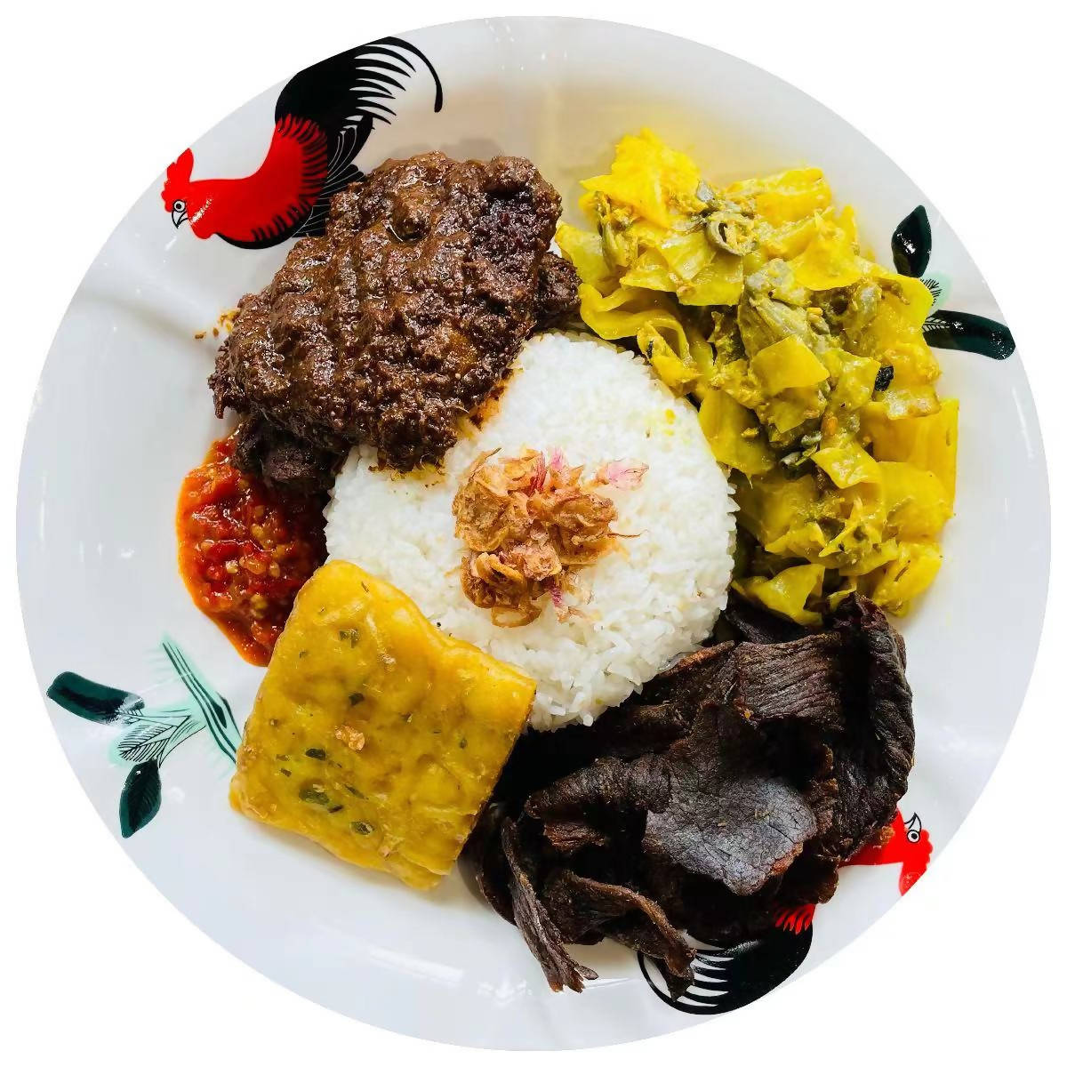 Nasi Campur Rendang Dendeng Crispy