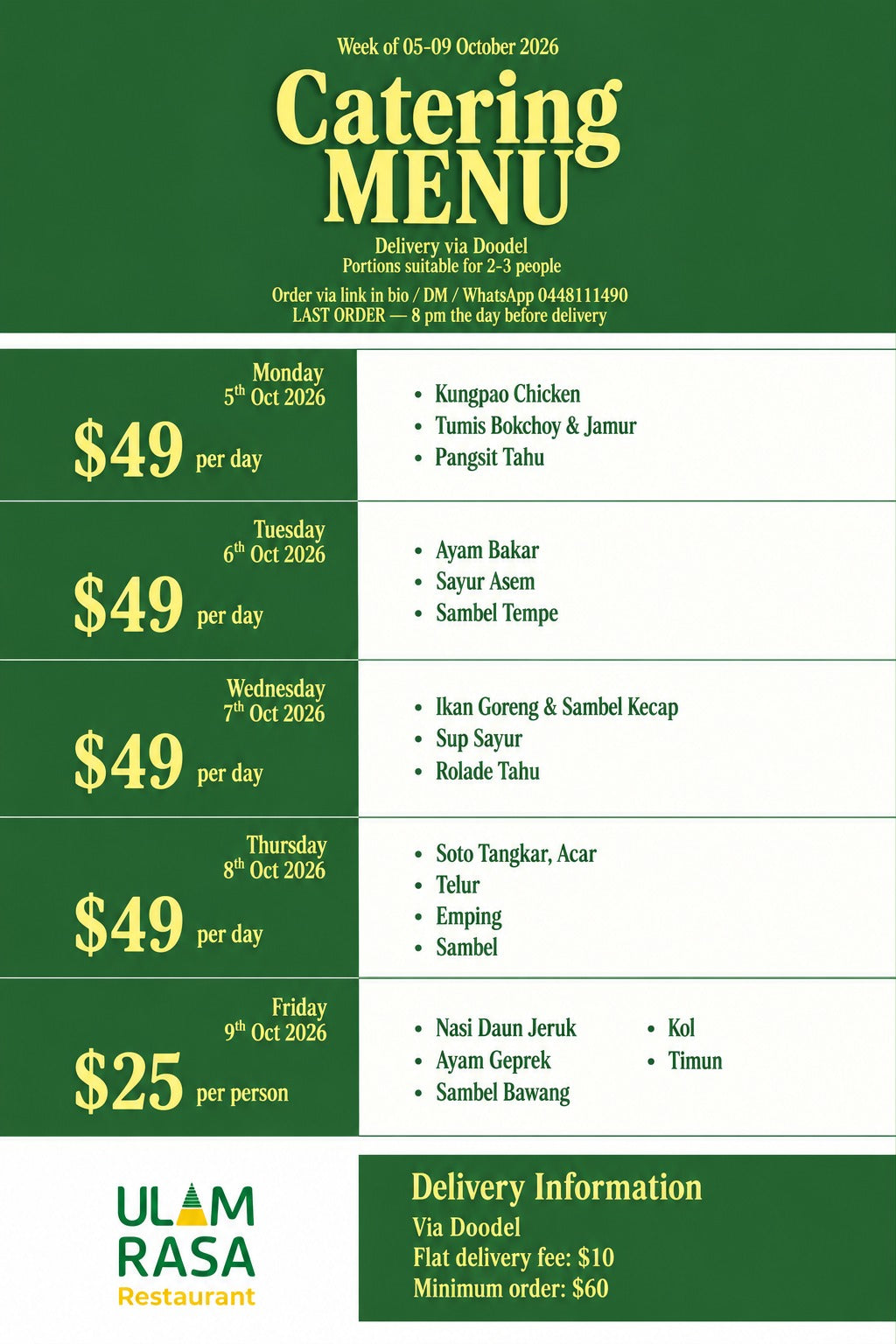 Ulam Rasa Catering Friday
