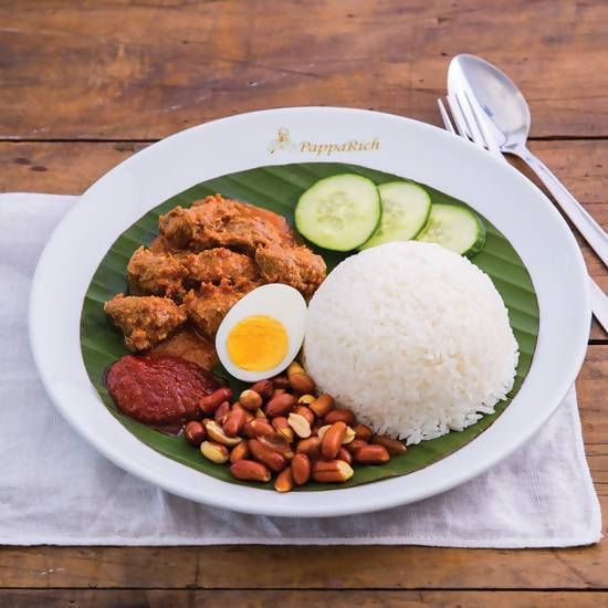 V02 Nasi Lemak with Vegetarian Curry Mutton
