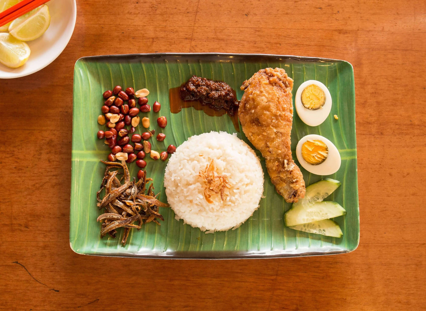 Nasi Lemak with Fried Chicken