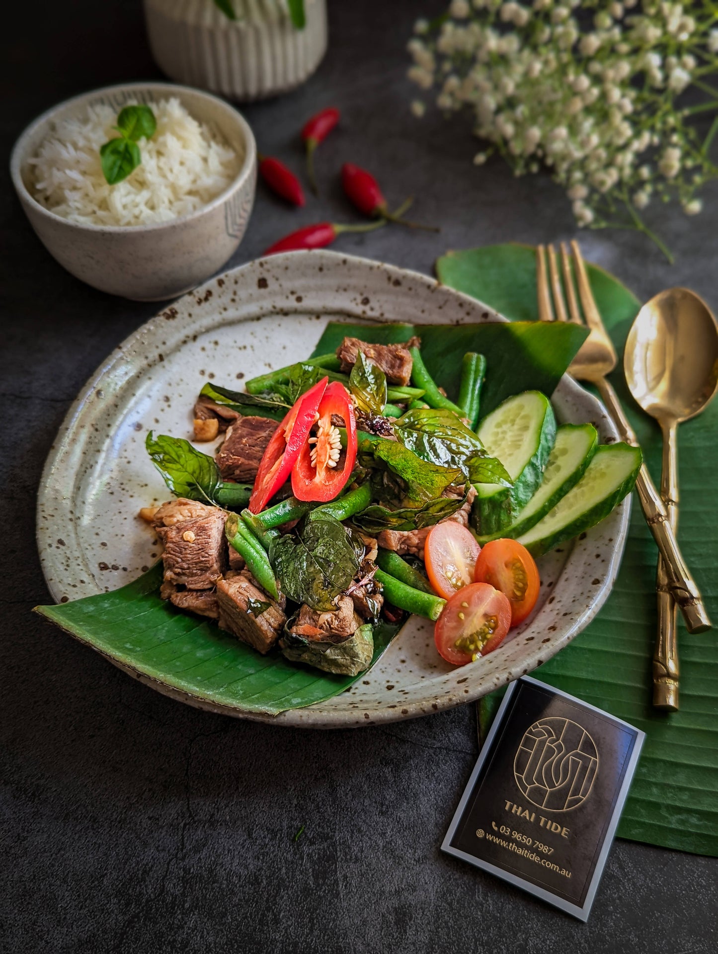 Thai Tide Classic Chilli Basil Braised Beef (Meal for Two)